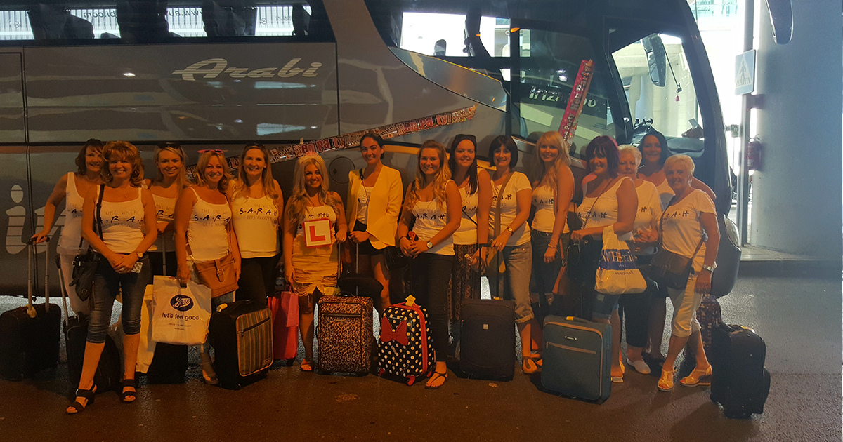 hen party Benidorm airport bus transfer