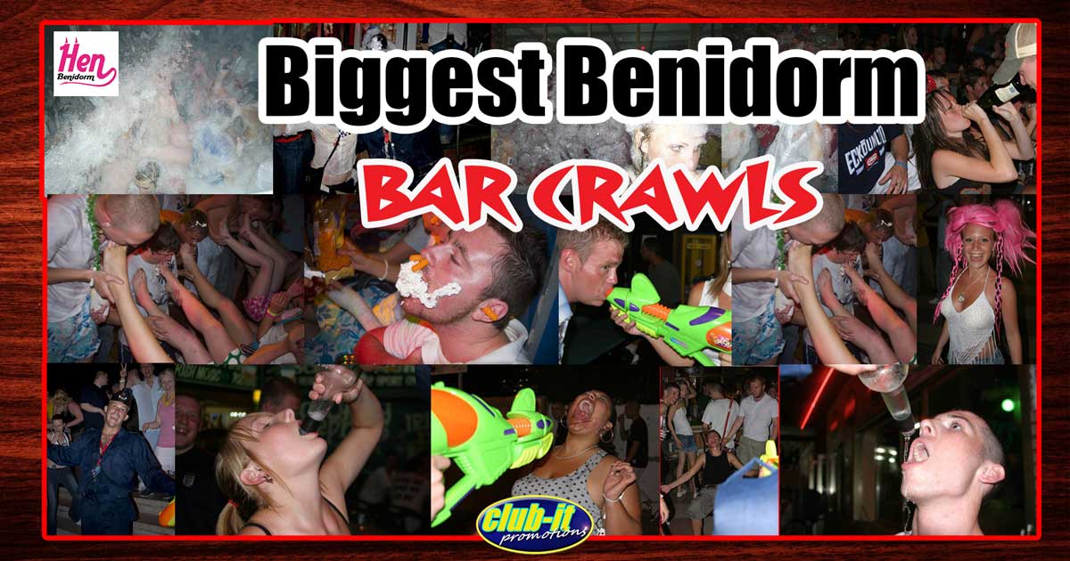 stag and hen Benidorm bar crawl events
